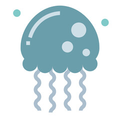 Jellyfish flat icon style