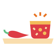 seafood sauce flat icon style