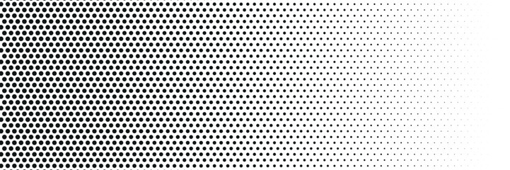 Monochrome Dots Background. Fade Texture. Vintage Pop-art Backdrop. Grunge Black and White Overlay. Vector illustration	