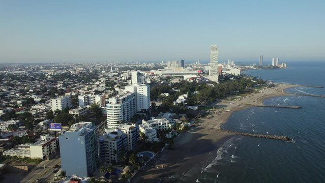Aerial view of Boca del Rio, Veraracruz passing through Boulevard Manuel Avila Camacho