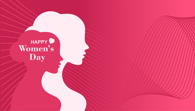Happy women's day template background with love and heart decoration 