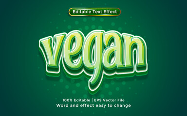 Vegan text, 3D style Editable Text Effect
