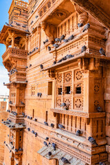 heritage jaisalmer fort vintage architecture view from different angle at day