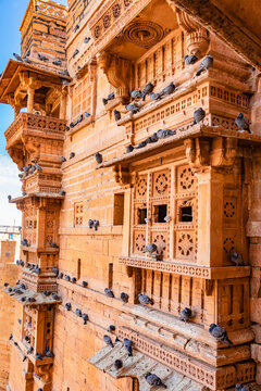 heritage jaisalmer fort vintage architecture view from different angle at day