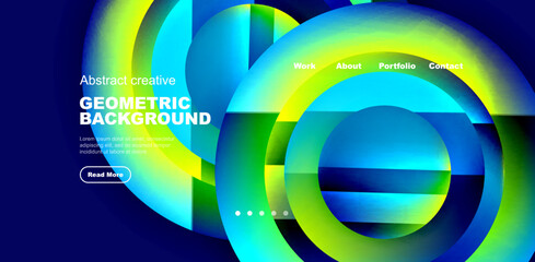 Obraz premium Circles with glossy surface and light and shadow effects abstract background. Template for covers, templates, flyers, placards, brochures, banners