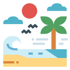 beach flat icon style