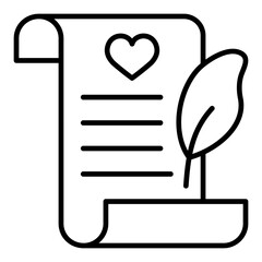 Love Letter Line Icon