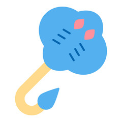 Electric stingray living in the depths of the ocean  - icon, illustration on white background, flat color style