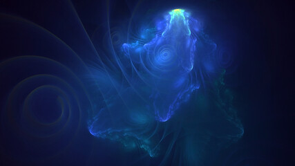 3D rendering abstract multicolor fractal light background
