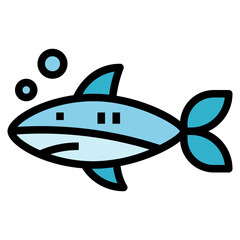 shark filled outline icon style