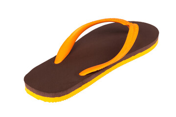 sandals  flip flops color brown orange isolated on white background