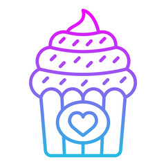 Cupcake Line Gradient Icon