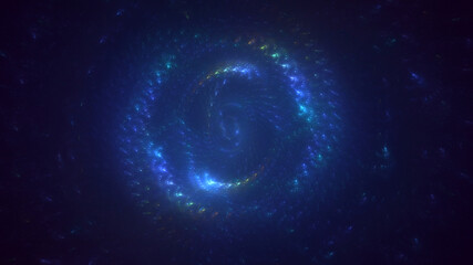 3D rendering abstract multicolor fractal light background