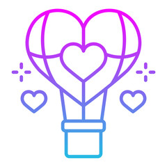 Hot Air Balloon Line Gradient Icon