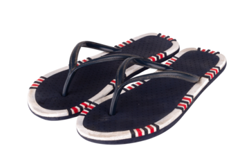 sandals  flip flops color blue woman isolated on white background