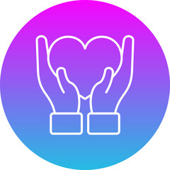 Obraz premium Love Gradient Circle Line Inverted Icon