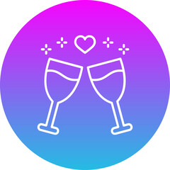 Toast Gradient Circle Line Inverted Icon