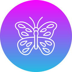 Butterfly Gradient Circle Line Inverted Icon