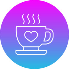 Coffee Gradient Circle Line Inverted Icon