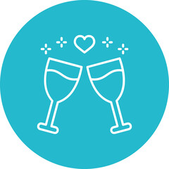 Toast Multicolor Circle Line Inverted Icon