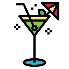cocktail filled outline icon style