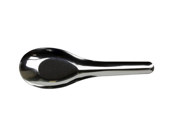 Stainless steel short spoon isolated on transparent background png file