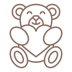 Bear Multicolor Line Icon