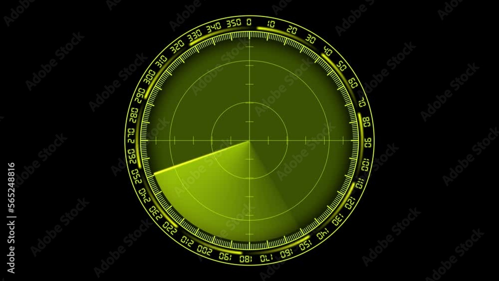 Aufkleber radar hud screen animation 4k. motion graphic of colorful sonar radar screen searching an object wit