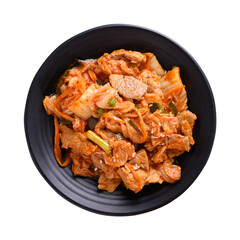 Korean food, Stir fried kimchi cabbage with spicy sauce and pork, 