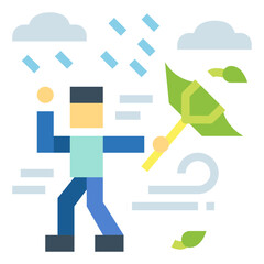 downpour flat icon style