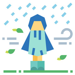 rainy flat icon style