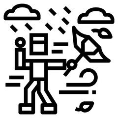 downpour line icon style