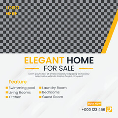 Real estate banner social media post illustration