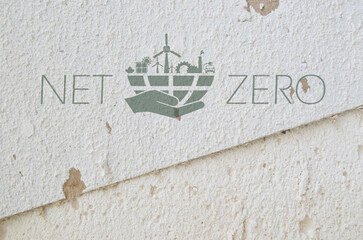 net zero sign on white background	
