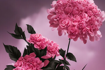 Obraz premium pink peony flowers AI generated