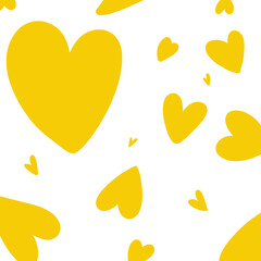 Set of yellow hearts