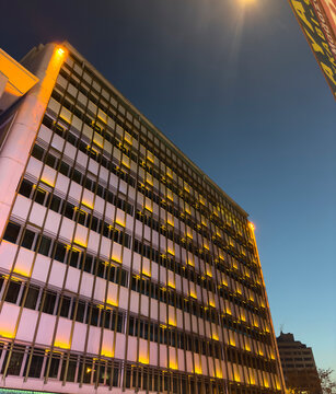 Business Center Close-up With Light In Offices At Night, Ankara, Turkey