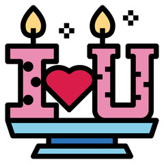 valentine filled outline icon style