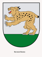 Herb miasta Ruszniki - Litwa  - obrazy, fototapety, plakaty