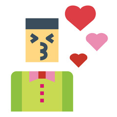 kiss flat icon style