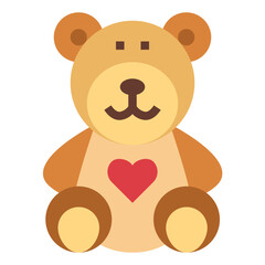 teddy bear flat icon style