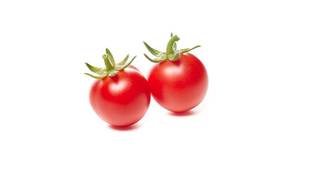Tomato isolated on white background. Fresh red two tomato