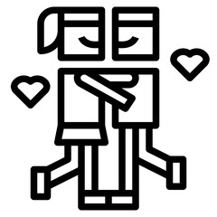 hug line icon style