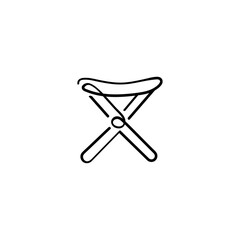 Folding Chair Line Style Icon Design