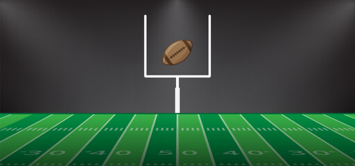 American football field stadium background. Super bowl design. Vector illustration