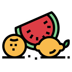 fruit filled outline icon style