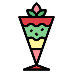 ice cream filled outline icon style