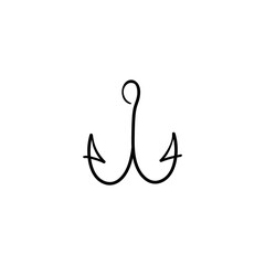 Fish Hook Line Style Icon Design