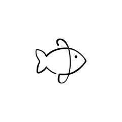 Fish Line Style Icon Design
