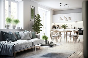 Designing a Minimalist Apartment with a Timeless Twist: Using AI-Generated 3D Renderings for Unique Domestic Architecture, Furniture Design, Interior Decor, and Indoor Art Illustrations, Chair, Stofa